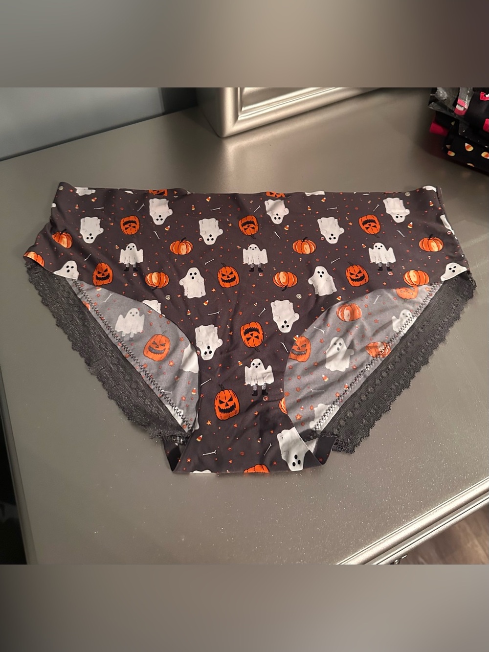 Rae Dunn Black Halloween Pumpkin & Ghost Briefs-NEW!!